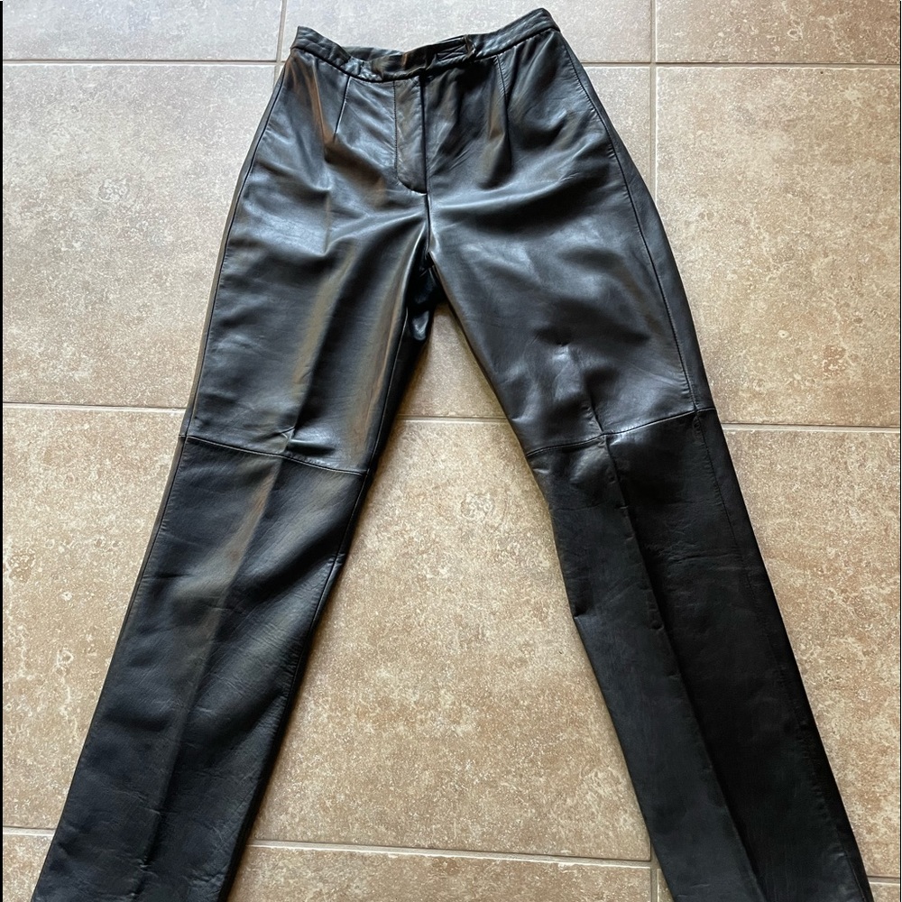Siena Studio Black Leather Pants Sz 4